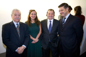 Jesús Franco, presidente de Recreativos Franco y María José Gallardo, su vicepresidenta junto a Juan Manuel Ortega y Rafael Catalá.